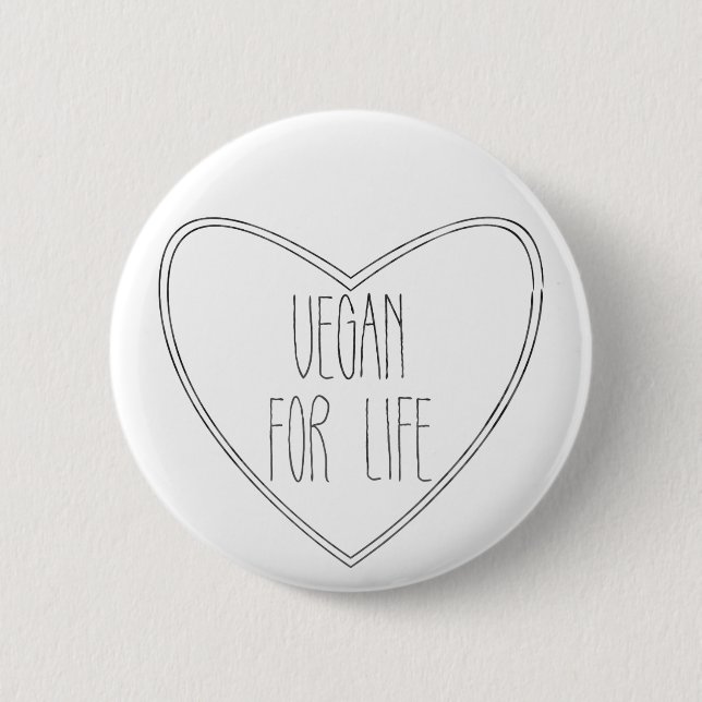 VEGAN FOR LIFE pin badge (Front)