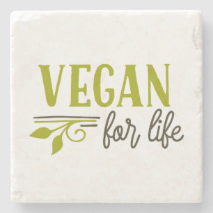 Vegan For Life Stone Coaster