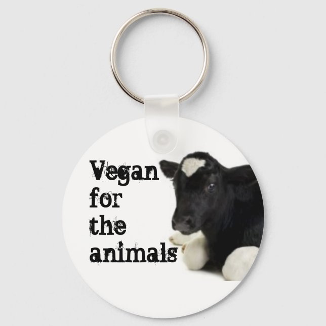 Vegan for the animals - Calf Key Ring (Front)