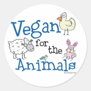 Vegan for the Animals Classic Round Sticker