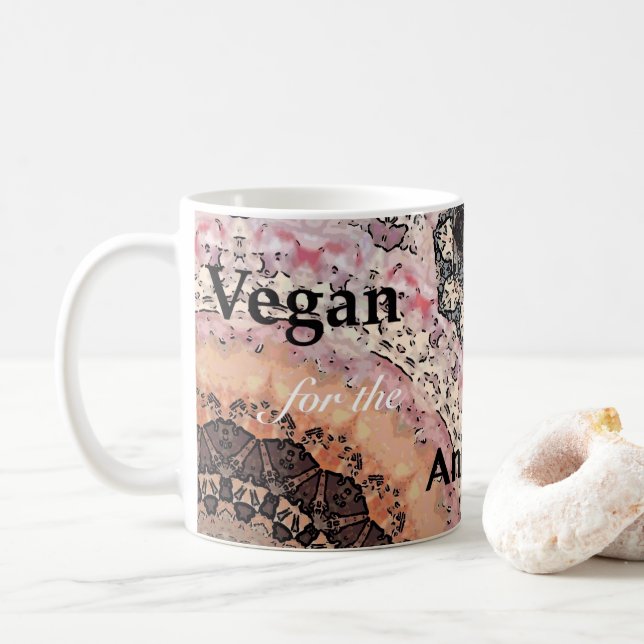 Vegan for the animals coffee mug (With Donut)