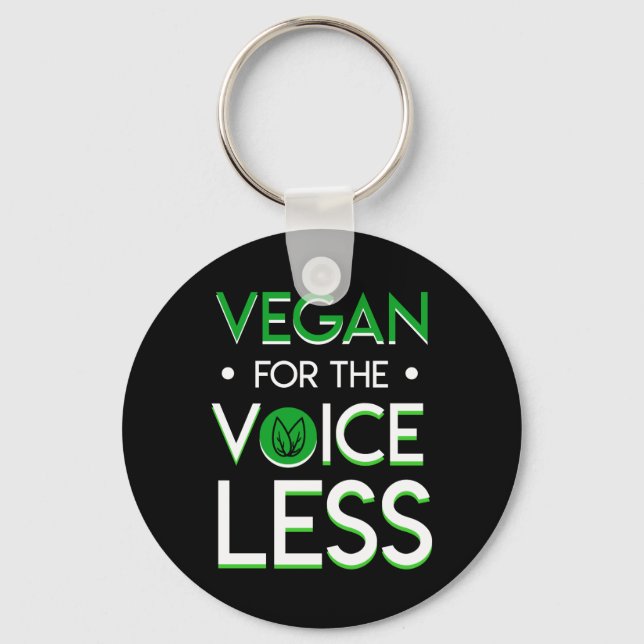 Vegan For The Voiceless Vegetarian Gifts Key Ring (Front)