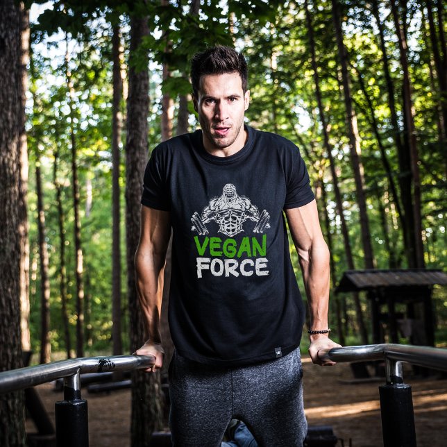 Vegan Force, Green and White Gym (unisex) T-Shirt (Creator Uploaded)