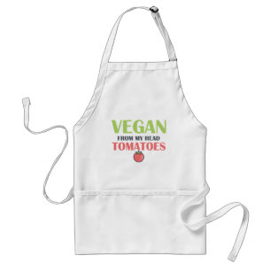  Vegan From My Head Tomatoes Funny Pun Standard Apron