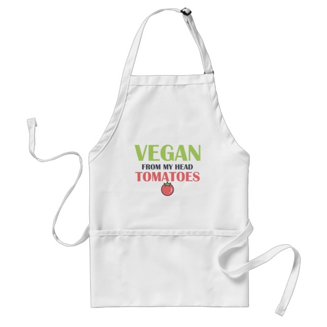  Vegan From My Head Tomatoes Funny Pun Standard Apron (Front)