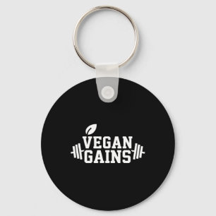 Vegan Gains Funny Workout Gym Weightlifting Bodybu Key Ring