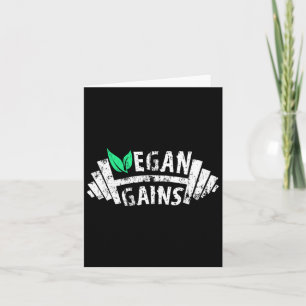 Vegan Gains Vegetarian Gym Workout Humour Tee Weig Card