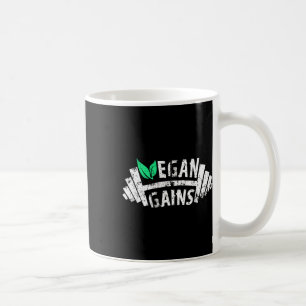 Vegan Gains Vegetarian Gym Workout Humour Tee Weig Coffee Mug