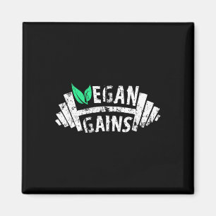Vegan Gains Vegetarian Gym Workout Humour Tee Weig Magnet