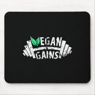 Vegan Gains Vegetarian Gym Workout Humour Tee Weig Mouse Pad