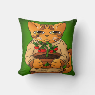 Vegan Gardener Cat Cushion