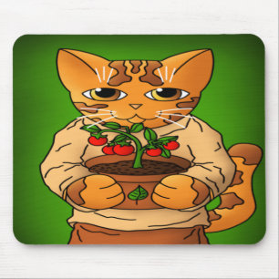 Vegan Gardener Cat Mouse Pad