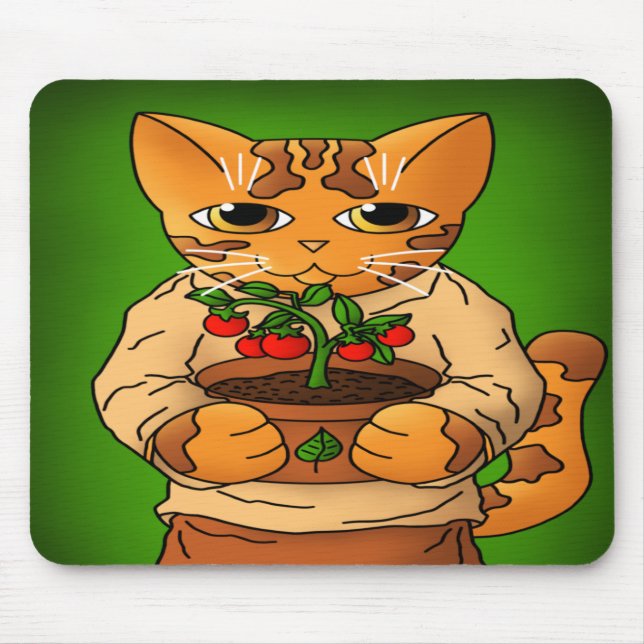 Vegan Gardener Cat Mouse Pad (Front)