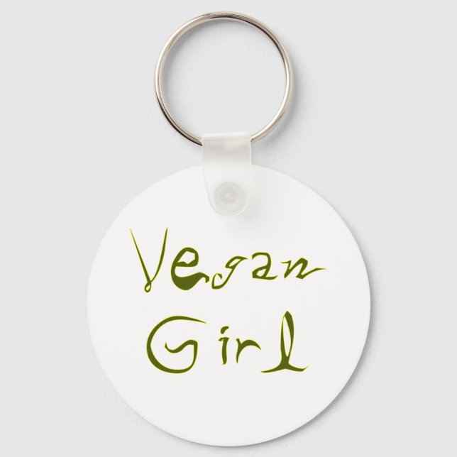 Vegan Girl 1 Key Ring (Front)
