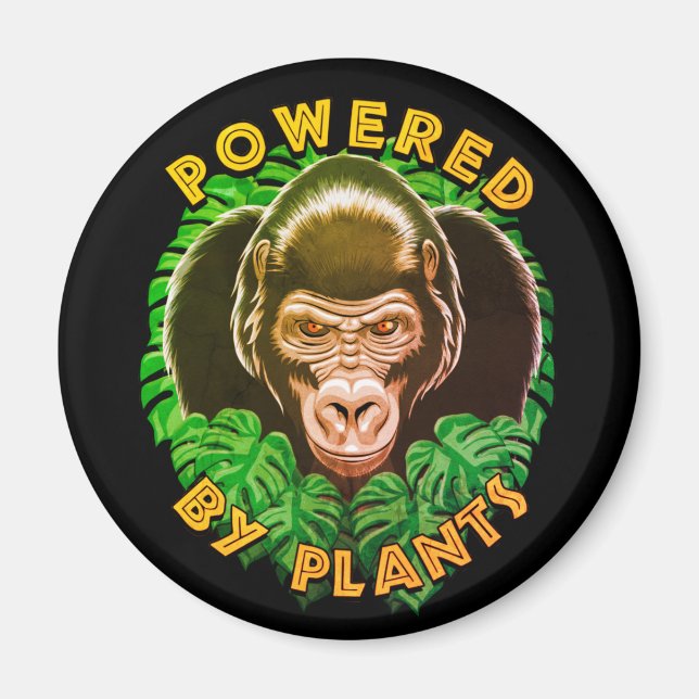 Vegan Gorilla - Powered By Plants Quote Magnet (Front)