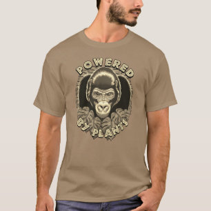 Vegan Gorilla - Powered By Plants Quote T-Shirt