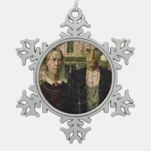 Vegan Gothic Fine Art Spoof Snowflake Pewter Christmas Ornament