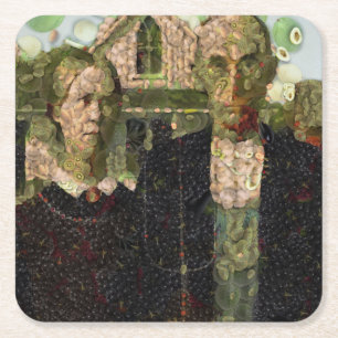 Vegan Gothic Fine Art Spoof Square Paper Coaster