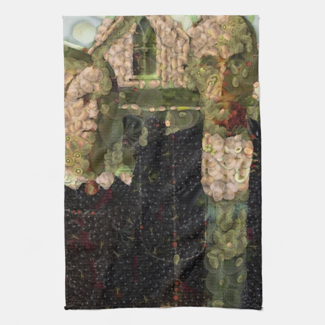 Vegan Gothic Fine Art Spoof Tea Towel (Vertical)