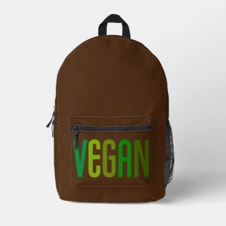 Vegan Green Brown Backpack