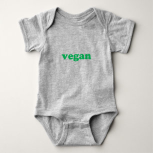 "vegan" green letters baby bodysuit