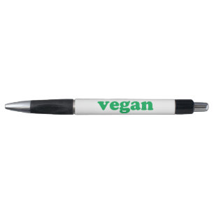 "vegan" green letters, white background