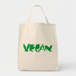 VEGAN GREEN ORGANIC GROCERY TOTE