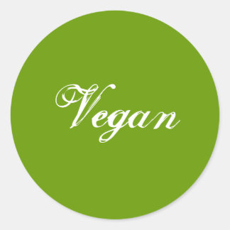 Vegan. Green. Slogan. Custom Classic Round Sticker