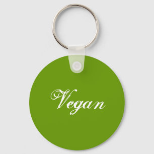 Vegan. Green. slogan. custom Key Ring