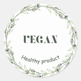 Vegan green white sticker