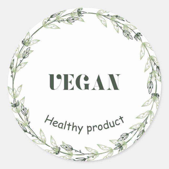 Vegan green white sticker (Front)
