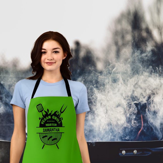 Vegan Grill Master (with your name) Apron (Creator Uploaded)
