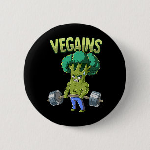 Vegan Gym Bodybuilding Vegains  6 Cm Round Badge
