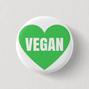 VEGAN HEART 3 CM ROUND BADGE