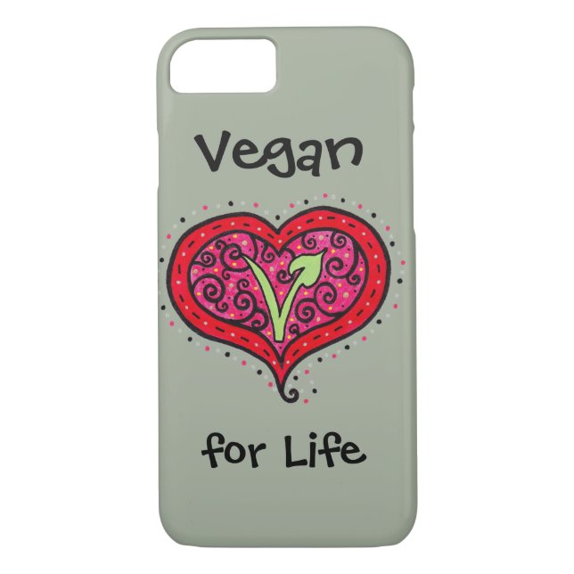Vegan Heart Case-Mate iPhone Case (Back)