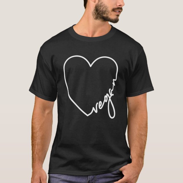 Vegan Heart Love Vegan Food Heart for Vegans T-Shirt (Front)