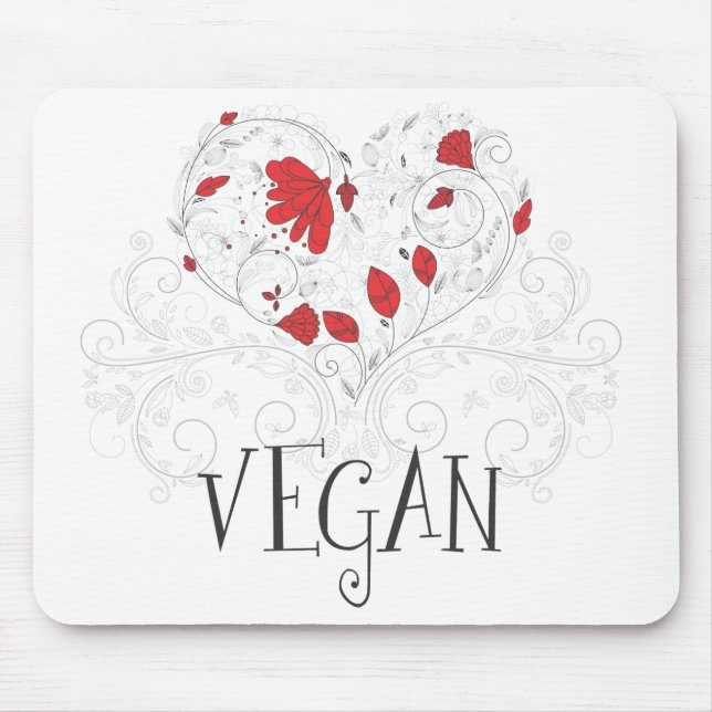 Vegan - heart mouse pad (Front)