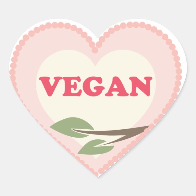 Vegan Heart Sticker (Front)