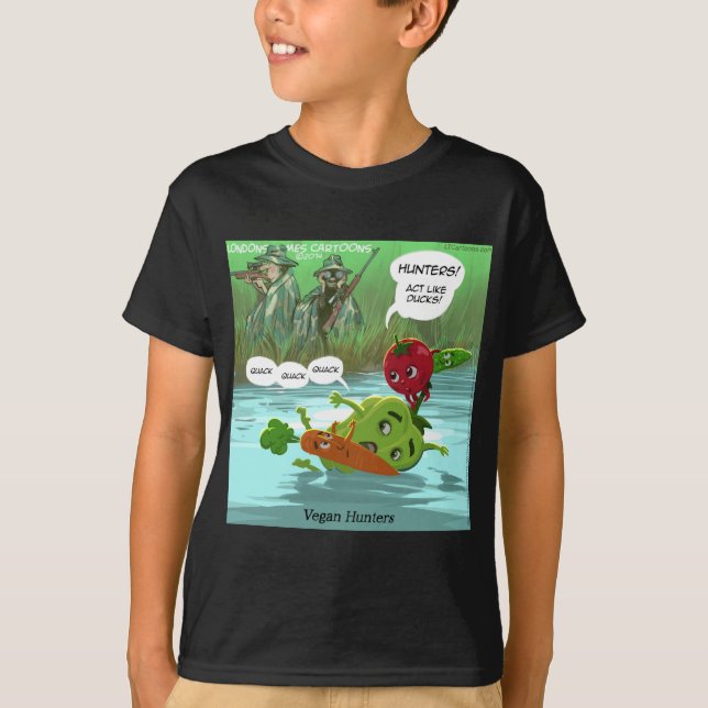 Vegan Hunters Funny T-Shirt (Front)