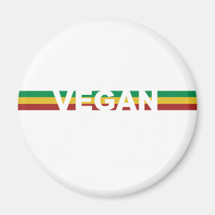 Vegan in Rasta Stripes Magnet