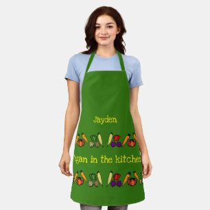 Vegan in the kitchen, vegetables, personalised apron