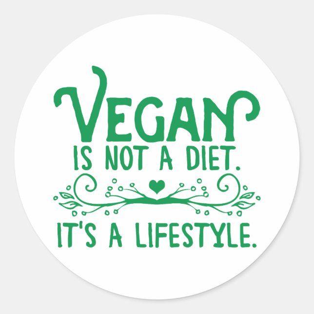Vegan is not a Diet Classic Round Sticker (Front)