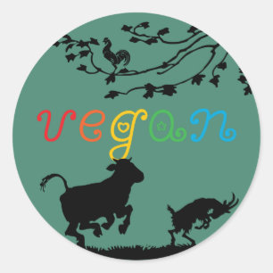 Vegan joy classic round sticker