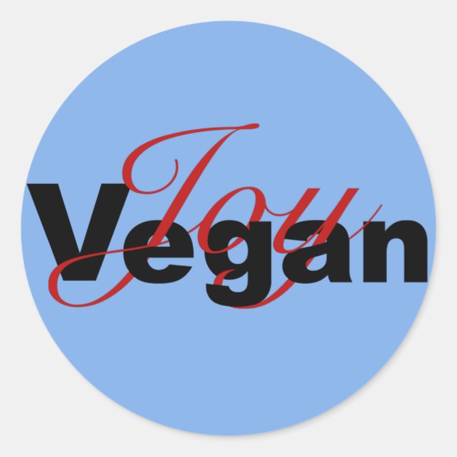 Vegan Joy (Dark Version) Classic Round Sticker (Front)