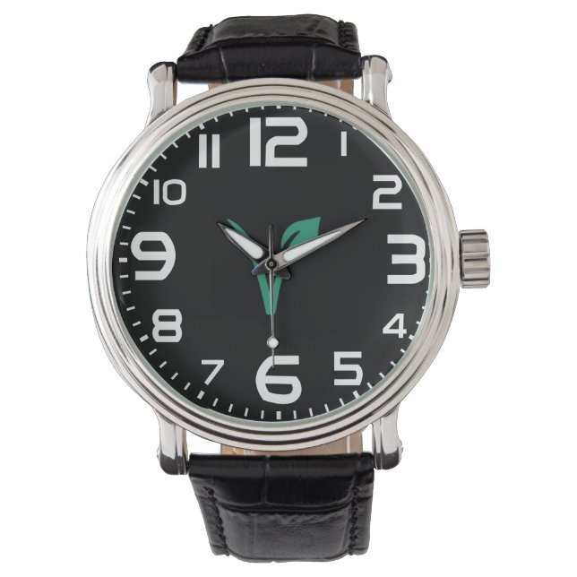 Vegan leaf symbol   watch (Front)