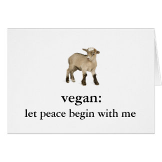 vegan: let peace begin with me (baby goat) NOTECRD