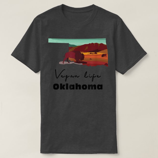Vegan Life Oklahoma  WFPB Vegetarian Herbivore Pla T-Shirt (Design Front)