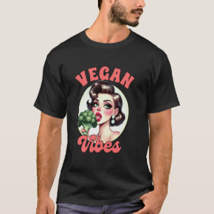 Vegan Life Vegetarian Broccoli Plant Based Vegan V T-Shirt