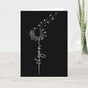 Vegan Lifestyle Dandelion Line Art Vegan Plant Card
