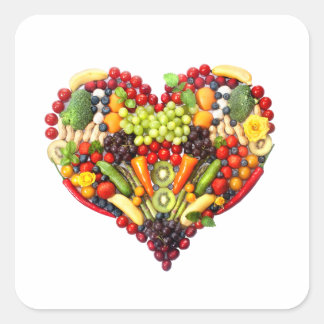 VEGAN LOVE -  your Heart Square Sticker